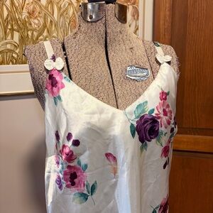 Vintage 1990’s Morgan Taylor White floral slip dress with bow strap detail
